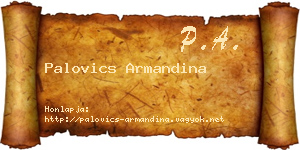 Palovics Armandina névjegykártya